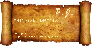 Péntek Júlia névjegykártya