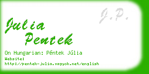 julia pentek business card